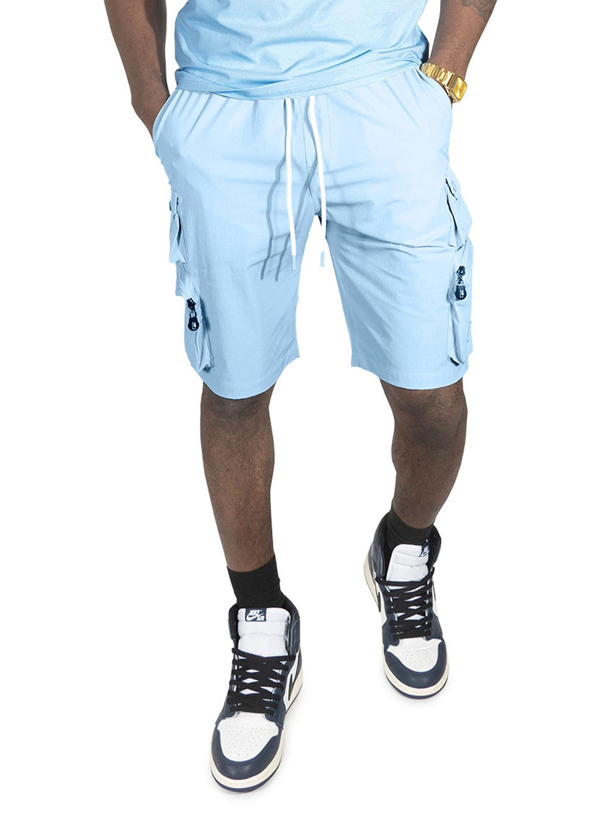 Makobi M633 Colton Nylon Spandex Cargo Shorts - Light Blue