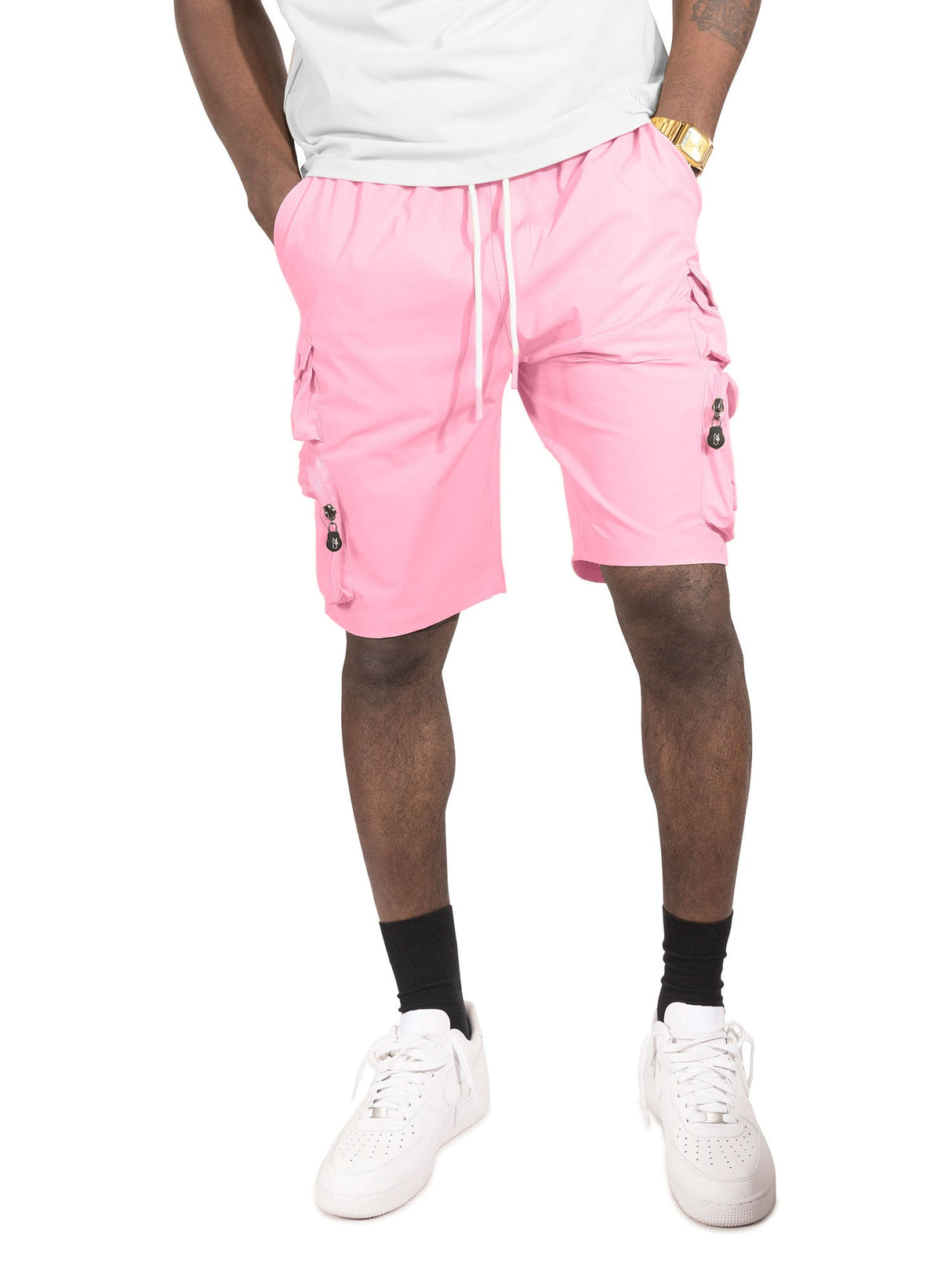 Makobi M633 Colton Nylon Spandex Cargo Shorts - Pink