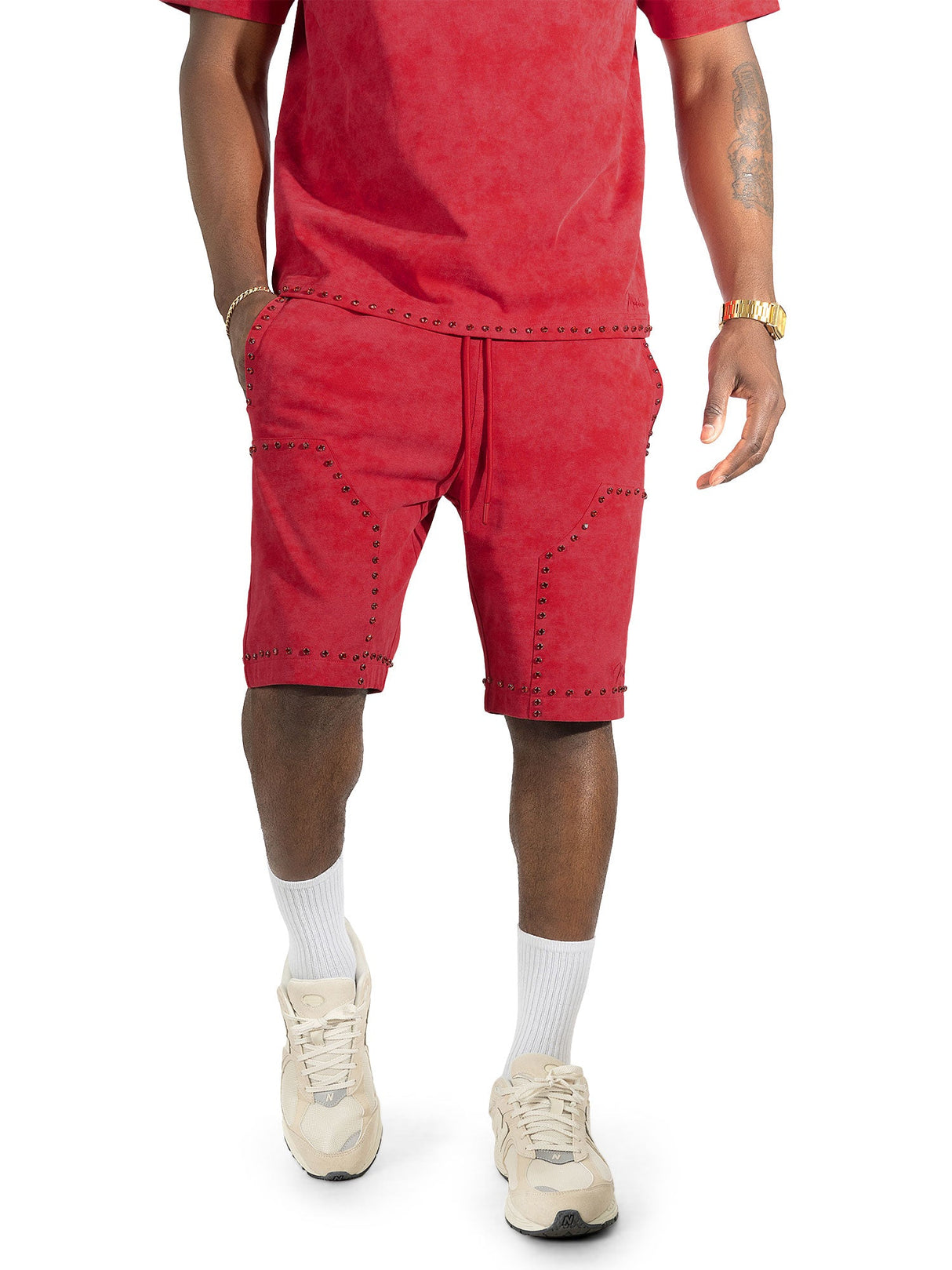 Makobi Set | M183 Prada Jersey Short Set - Red