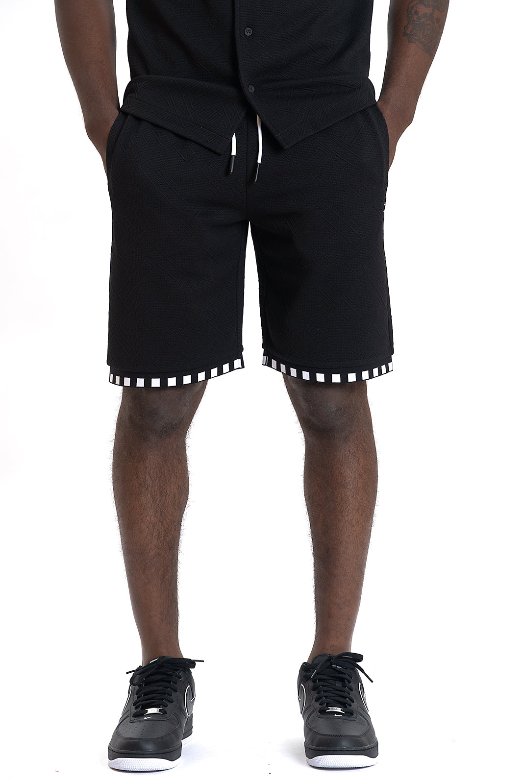 Makobi M963 Bianchi Jacquard Shorts - Black