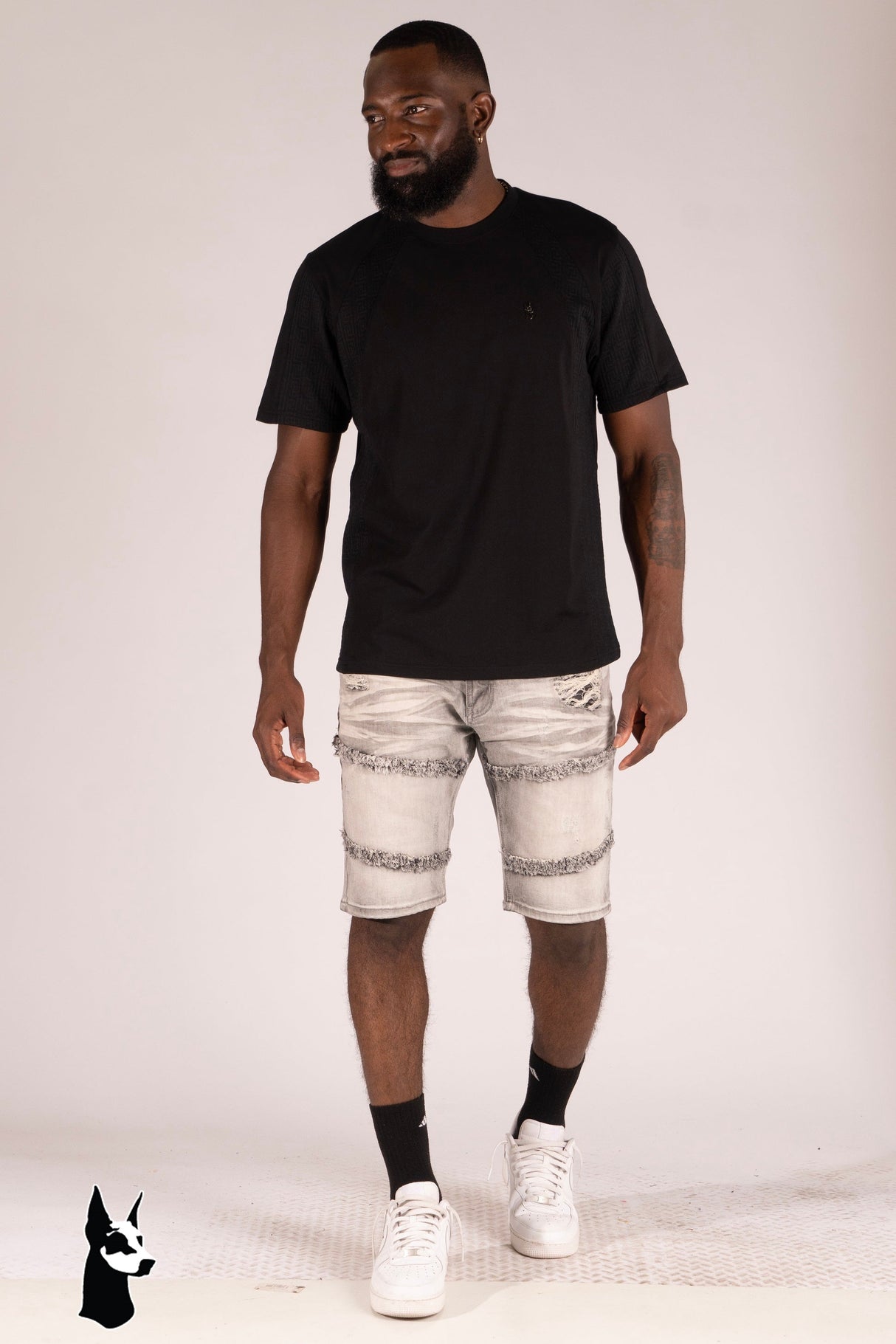 Makobi M967 Noah Denim Shorts - Gray