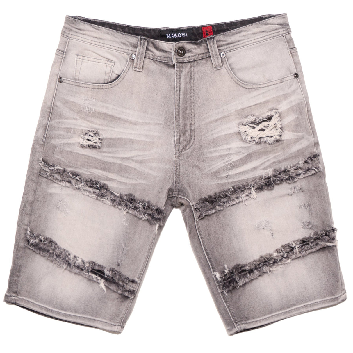 Makobi M967 Noah Denim Shorts - Gray