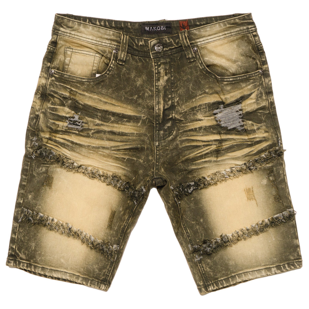 Makobi M967 Noah Denim Shorts - Olive