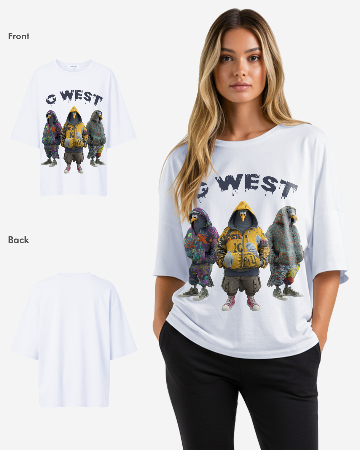 G West 3 Peigion Oversized Tee - WOMEN