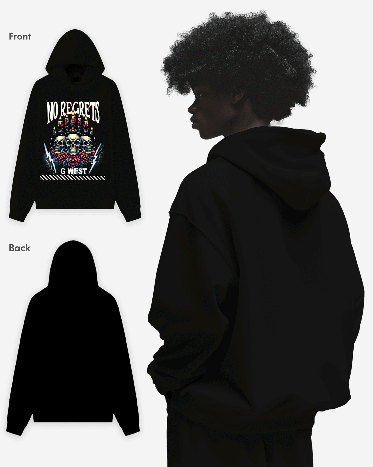 G WEST NO REGRETS OVERSIZE HOODIE