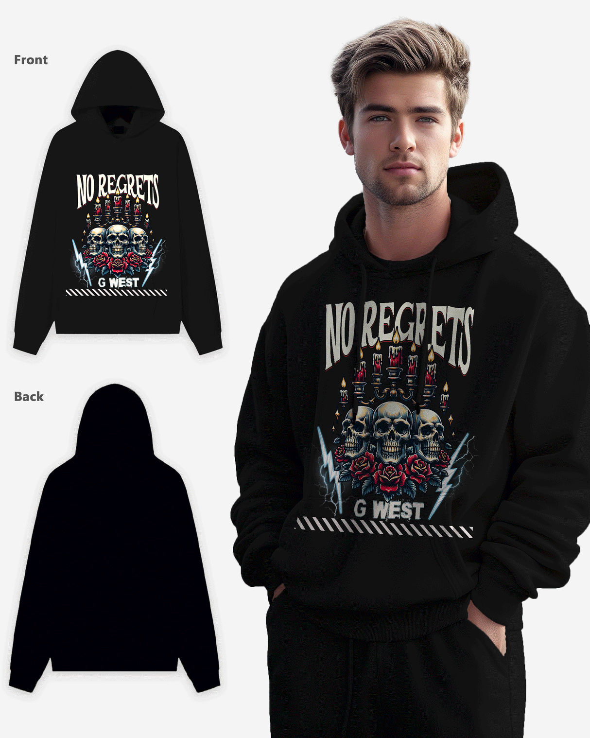 G WEST NO REGRETS OVERSIZE HOODIE