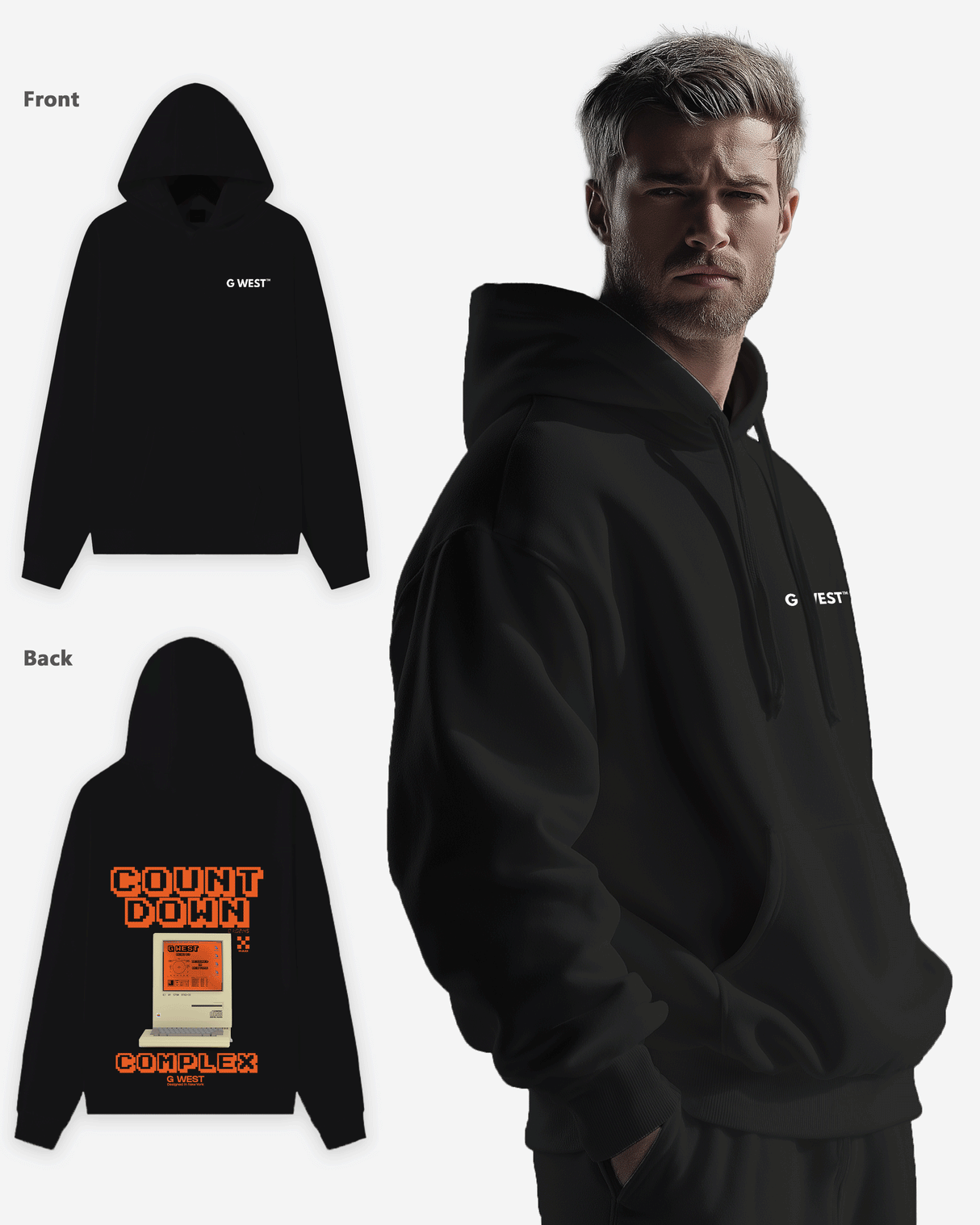 G West Retro Pc Heavy Premium Hoodie