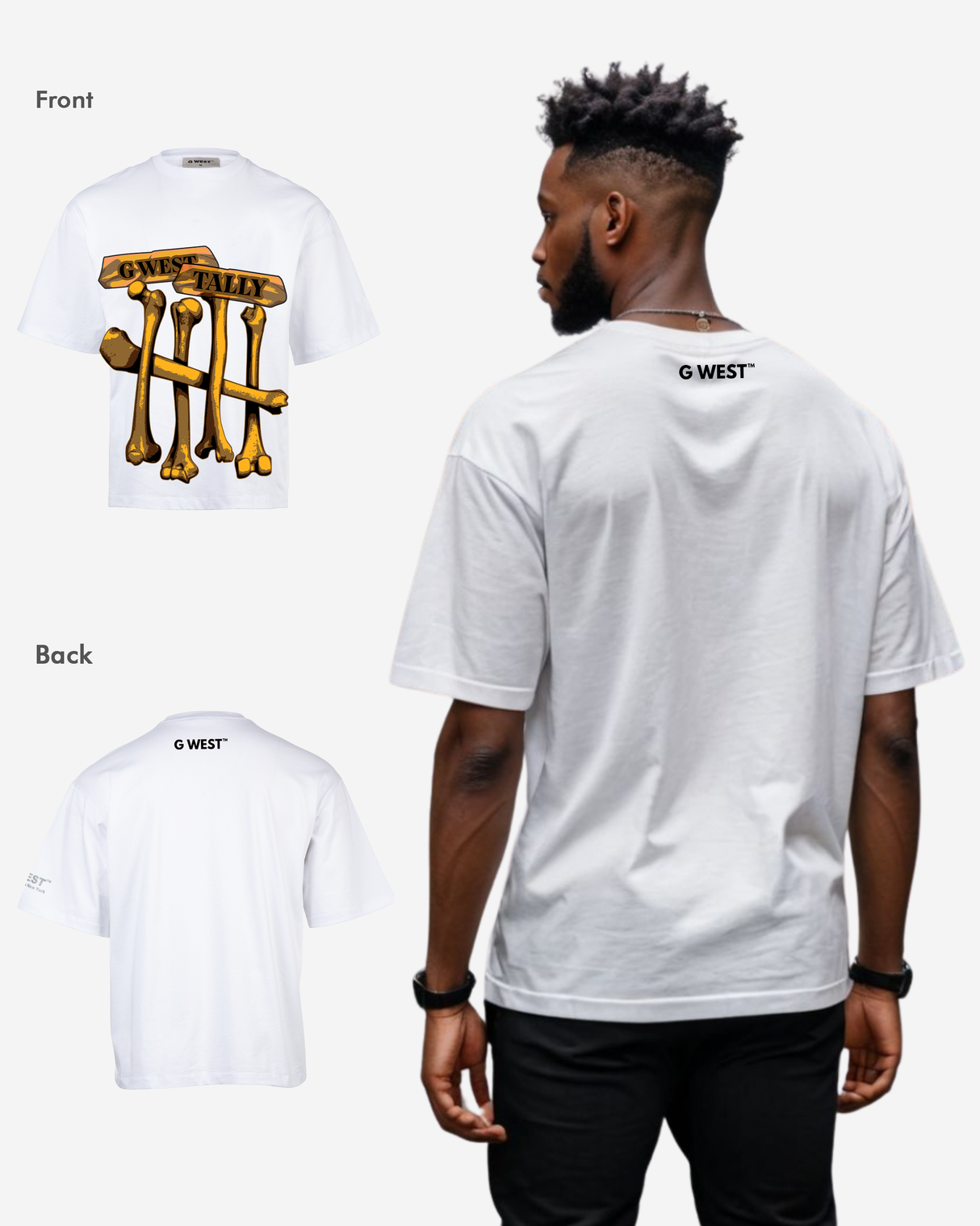 G WEST TALLY OVERSIZED TEE