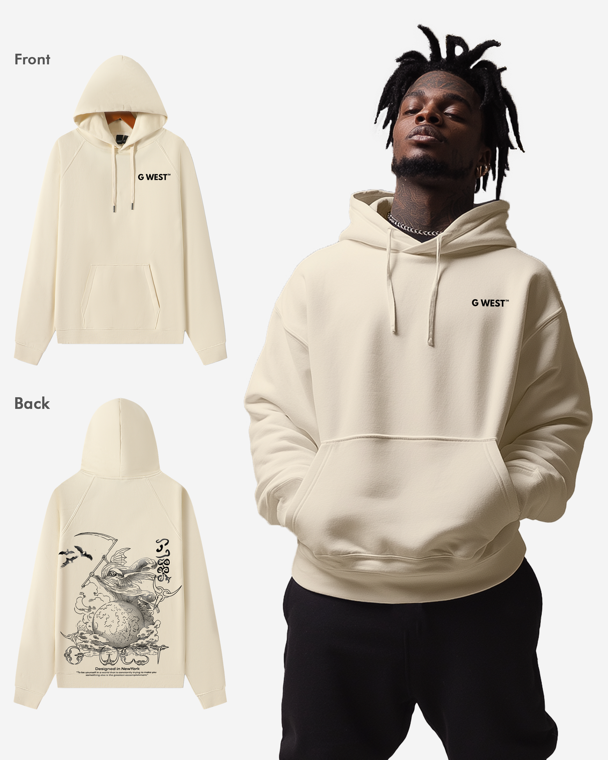 G West Reaper World Heavy Premium Oversize Hoodie