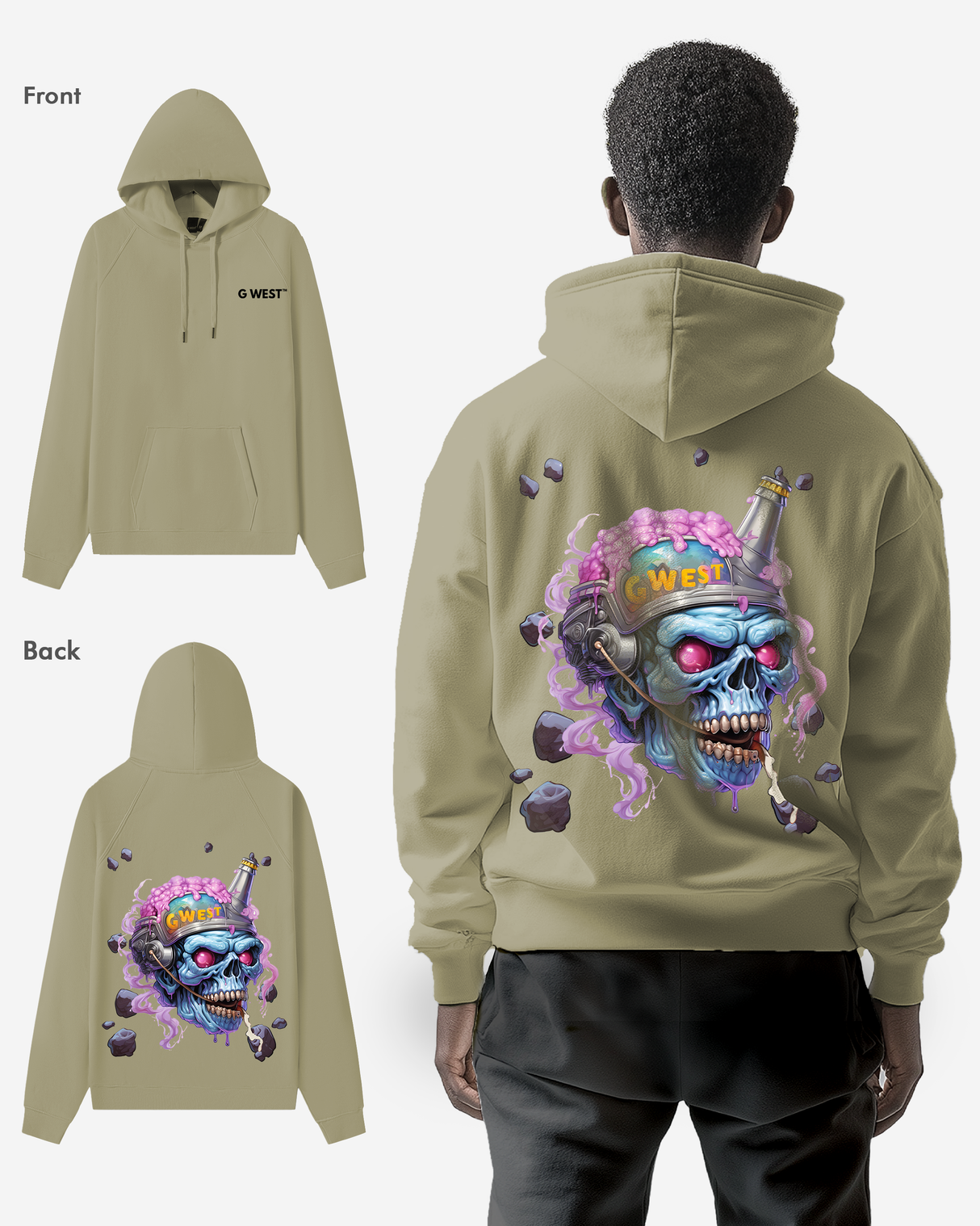 G West Beer Helmet Zombie Heavy Premium Hoodie