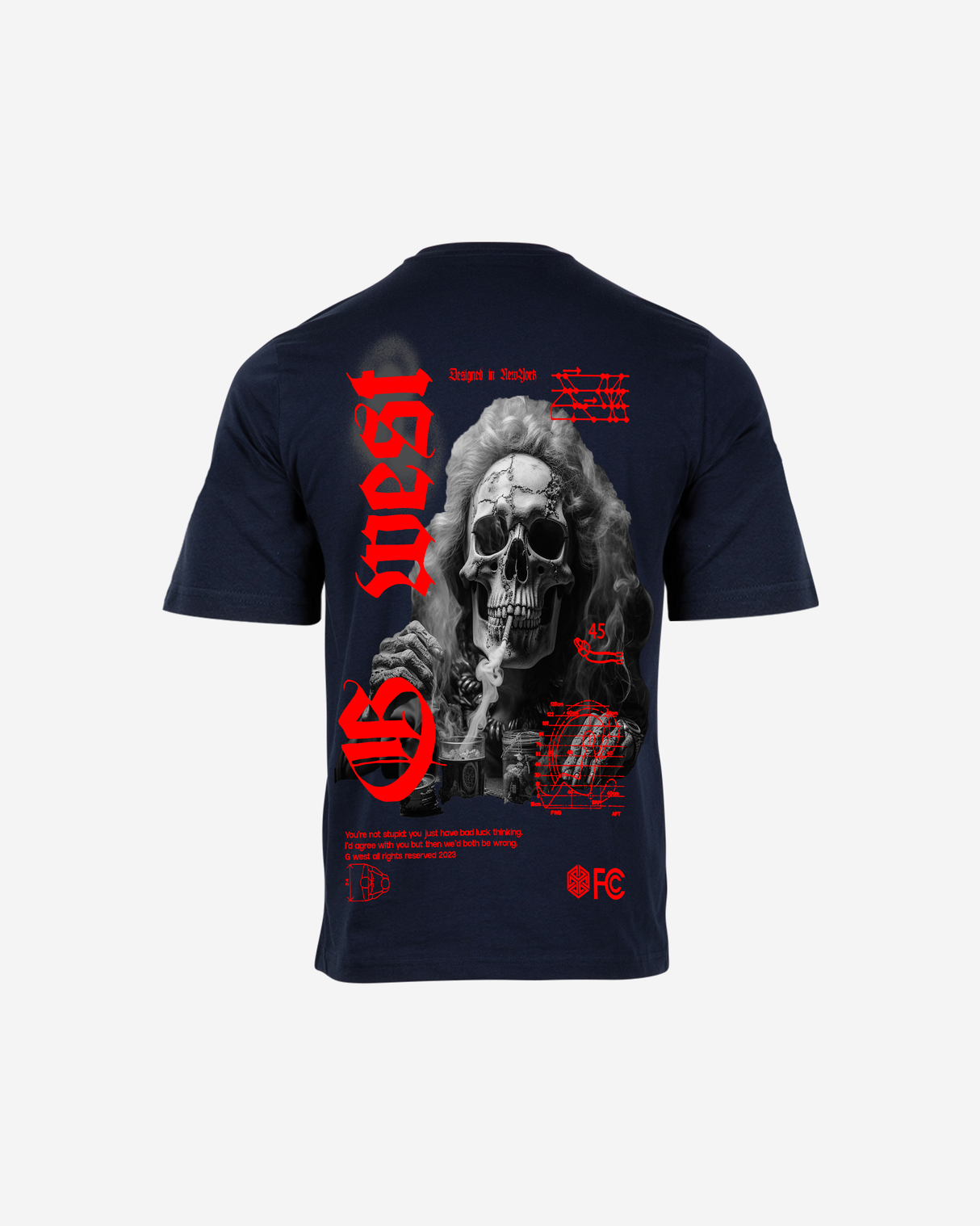 G West Oversized Smoke Skull Tee