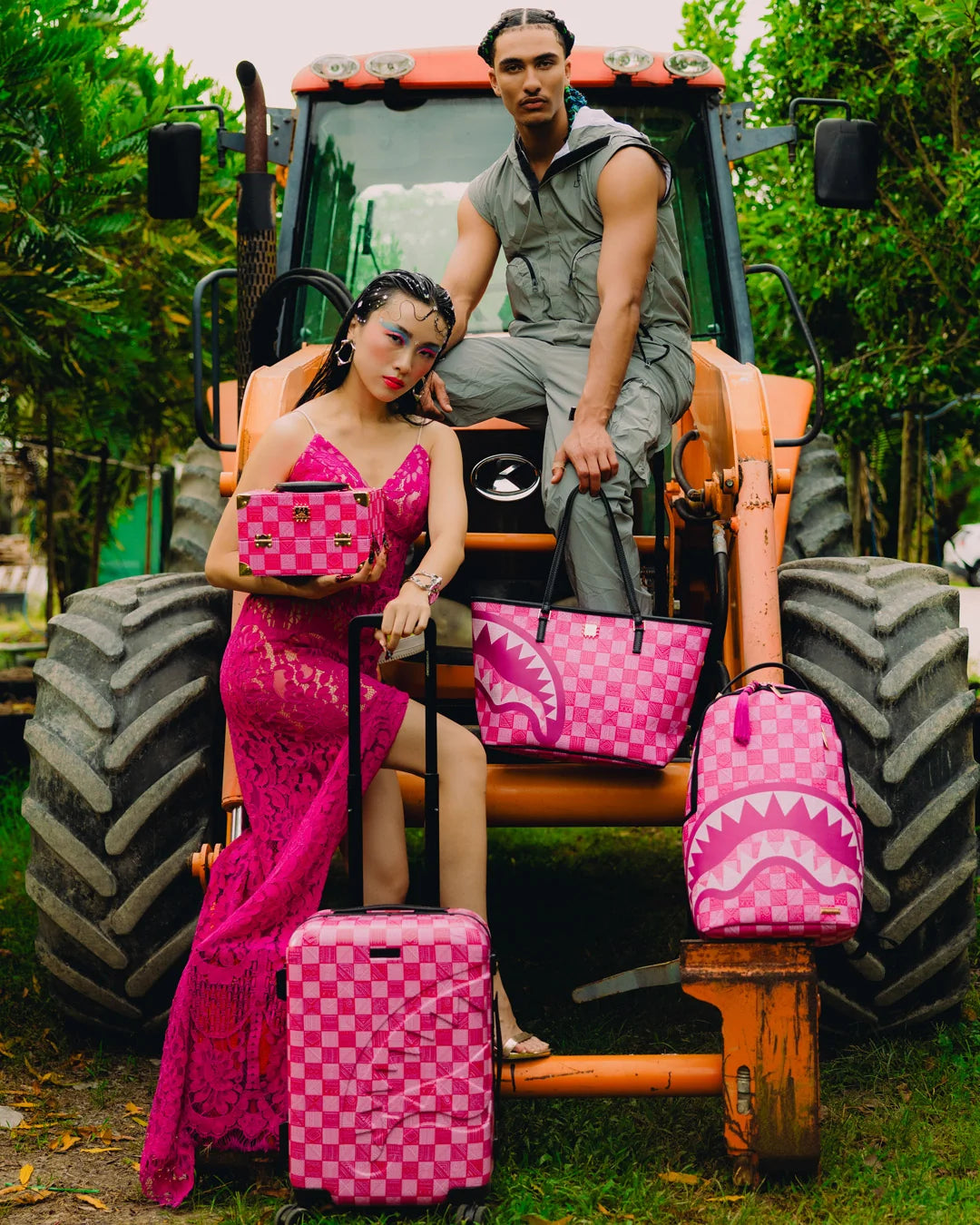 SprayGround AI Pink Check Dlxsv Backpack