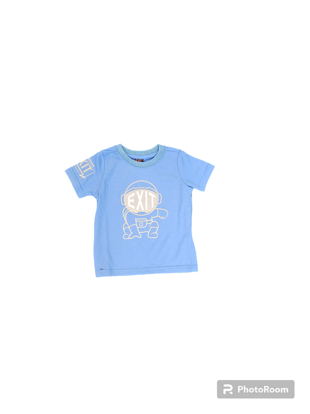 Exit - Kids T Shirt- Robot -  Sky Blue