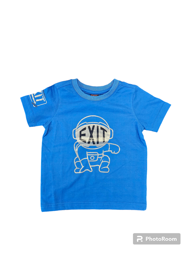 Exit - Kids T Shirt- Robot - Royal