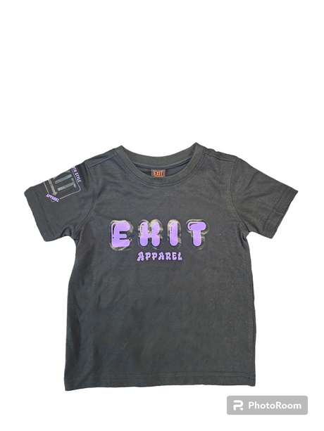 Exit - Kids T Shirt- Black / Purple