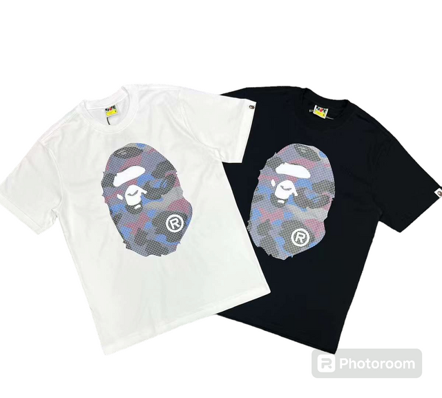 BAPE A BATHING APE T-SHIRT GRID CAMO
