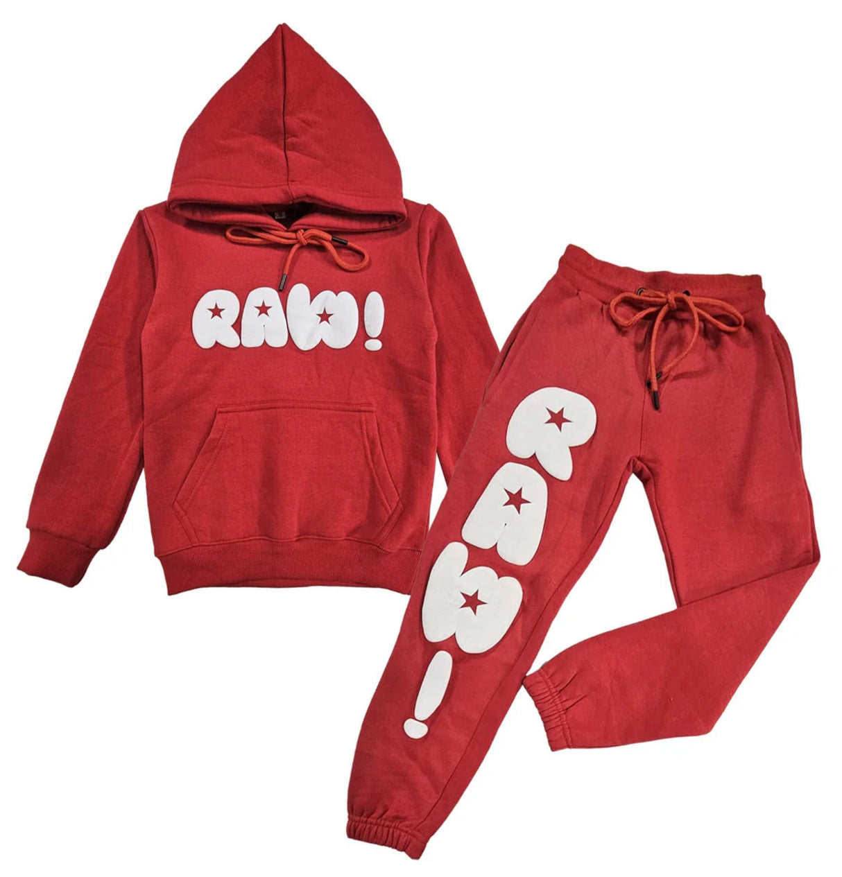 Rawyalty - Kids - Top & Bottom Silicon Set Hoodie - Red