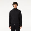LACOSTE MEN’S HIGH-NECK COTTON BLEND ZIP-UP SWEATSHIRT BLACK