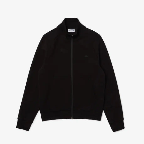 LACOSTE MEN’S HIGH-NECK COTTON BLEND ZIP-UP SWEATSHIRT BLACK