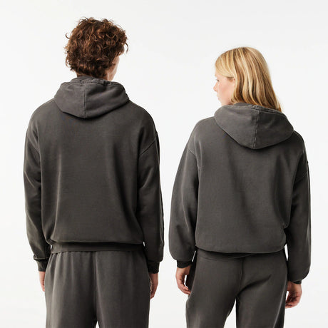 LACOSTE UNISEX LOOSE FIT COTTON FLEECE JOGGER HOODIE GREY
