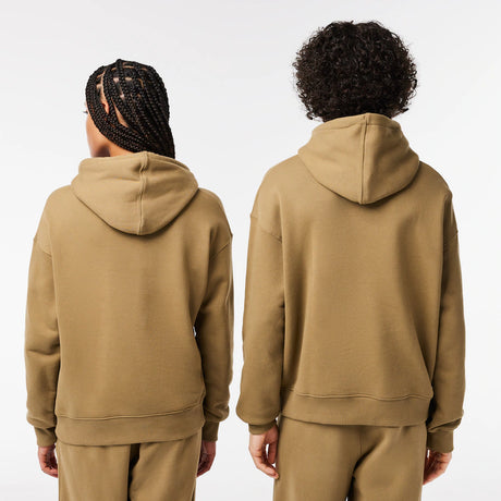 LACOSTE UUNISEX LOOSE FIT ORGANIC COTTON HOODIE BROWN