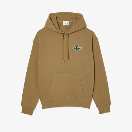LACOSTE UUNISEX LOOSE FIT ORGANIC COTTON HOODIE BROWN