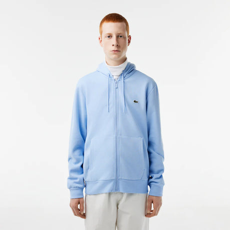 LACOSTE MEN'S FLEECE ZIPPED HOODIE BABY BLUE