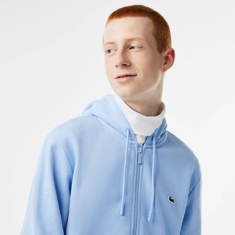 LACOSTE MEN'S FLEECE ZIPPED HOODIE BABY BLUE