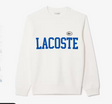 LACOSTE MEN'S FLOCKED FLEECE SWEATSHIRT WHITE