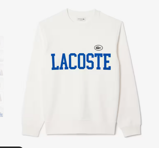 LACOSTE MEN'S FLOCKED FLEECE SWEATSHIRT WHITE