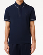 LACOSTE MEN'S SMART PARIS STRETCH COTTON CONTRAST TRIM POLO NAVY