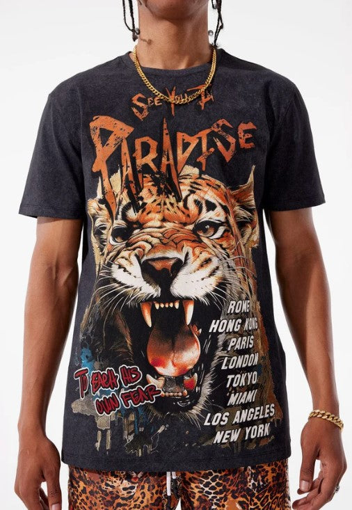 Jordan Craig - T Shirt - Sim Process Cheetah - Black