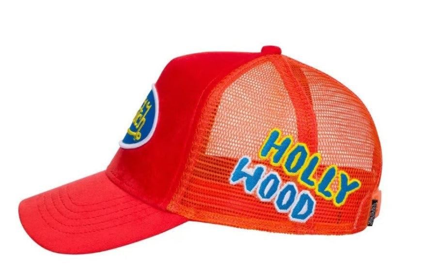 VON DUTCH VIBRANT ORANGE HOLLYWOOD VELVET TRUCKER HAT