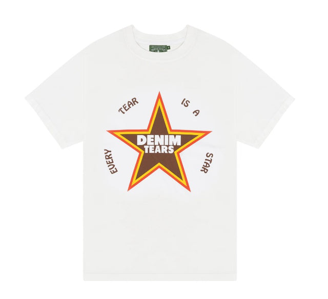 DENIM TEAR EVERY TEAR IS A STAR T- SHIRT WHITE