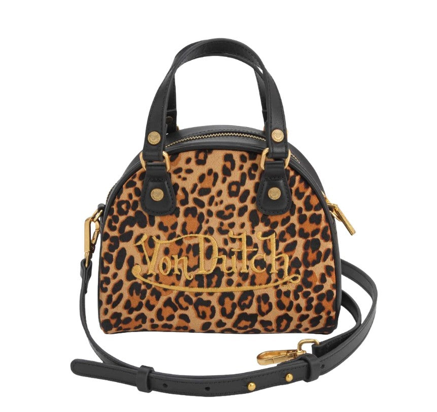 VON DUTCH VEGAN PONY HAIR BOWLING BAG