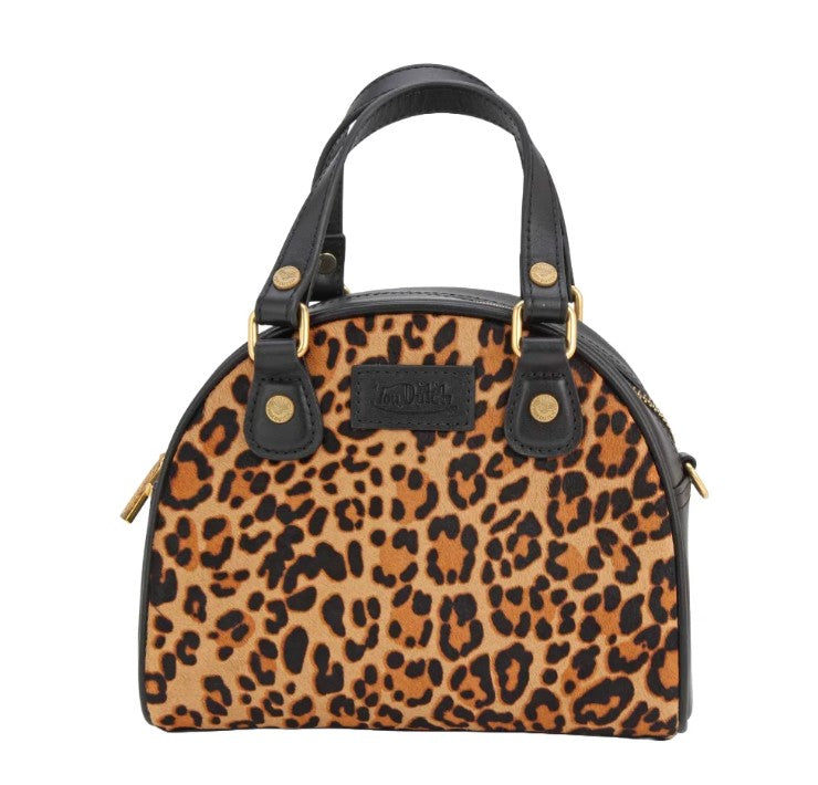 VON DUTCH VEGAN PONY HAIR BOWLING BAG