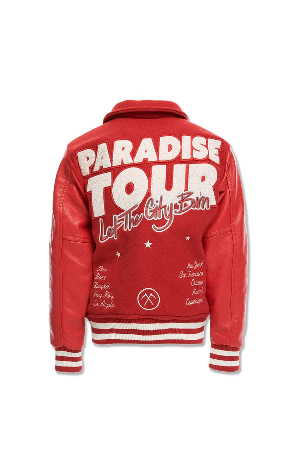 JORDAN CRIAG KIDS PARADISE TOUR VARSITY JACKET MULTI COLORS