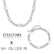 SYLM x Steel time NYC Cuban Link Hearts Necklace + Bracelet Set