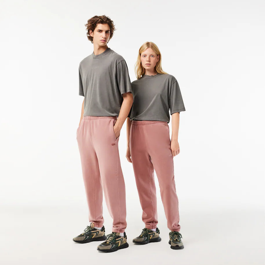 LACOSTE UNISEX COTTON FLEECE JOGGERS PINK