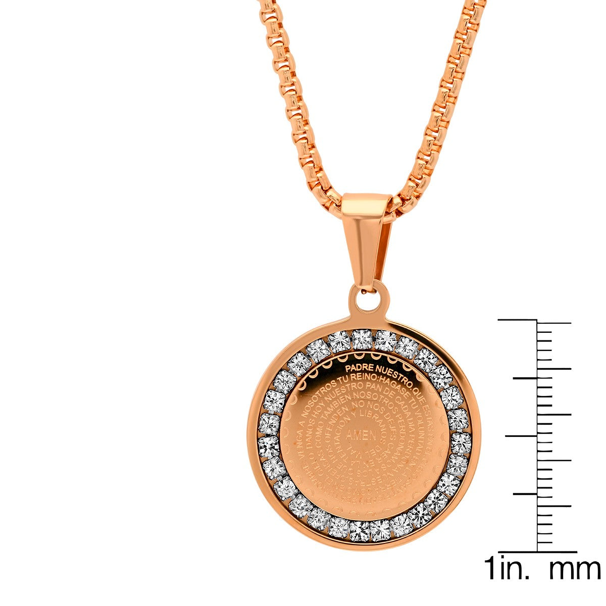 Padre Nuestro Prayer with Simulated Diamonds