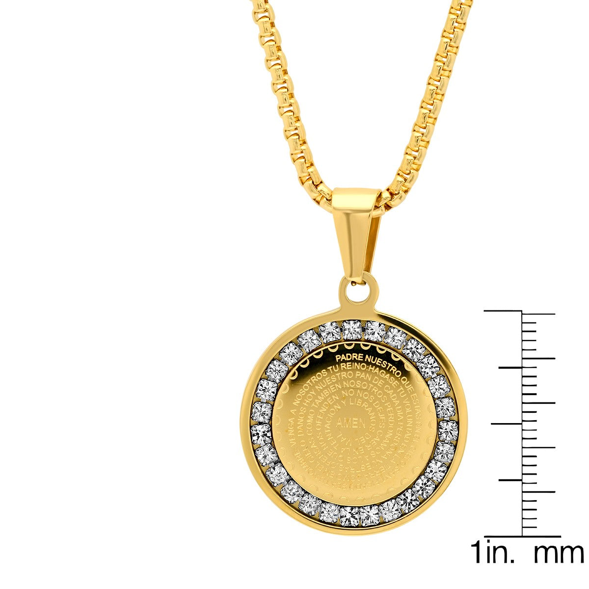 Padre Nuestro Prayer with Simulated Diamonds