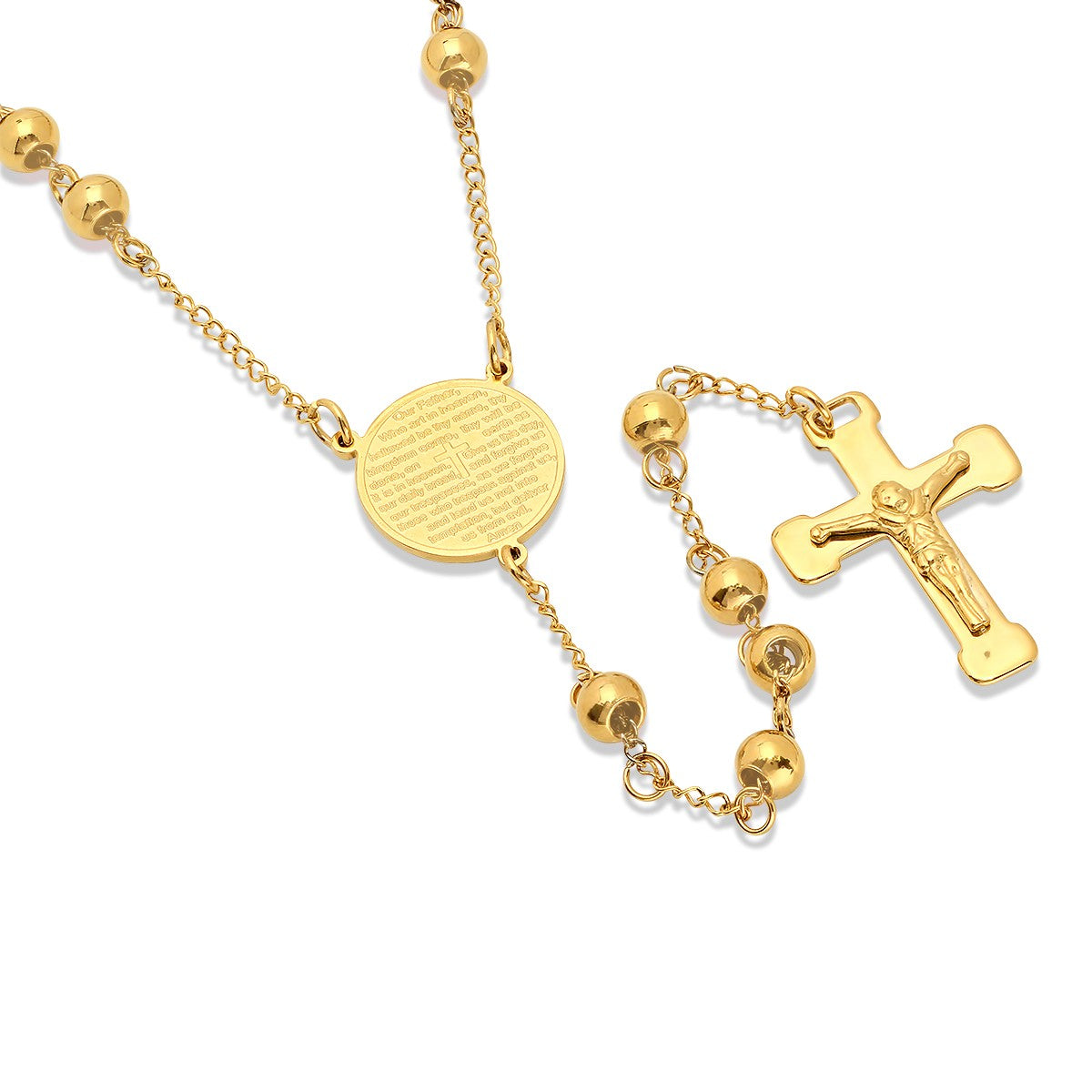 Our Father Prayer Rosary Necklace