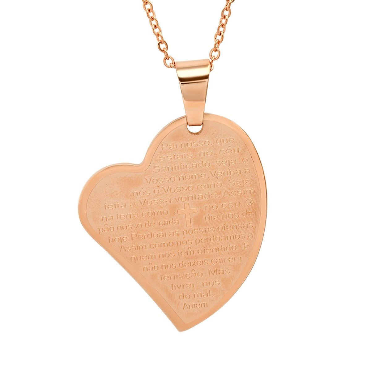 Pai Nosso Prayer Heart Pendant