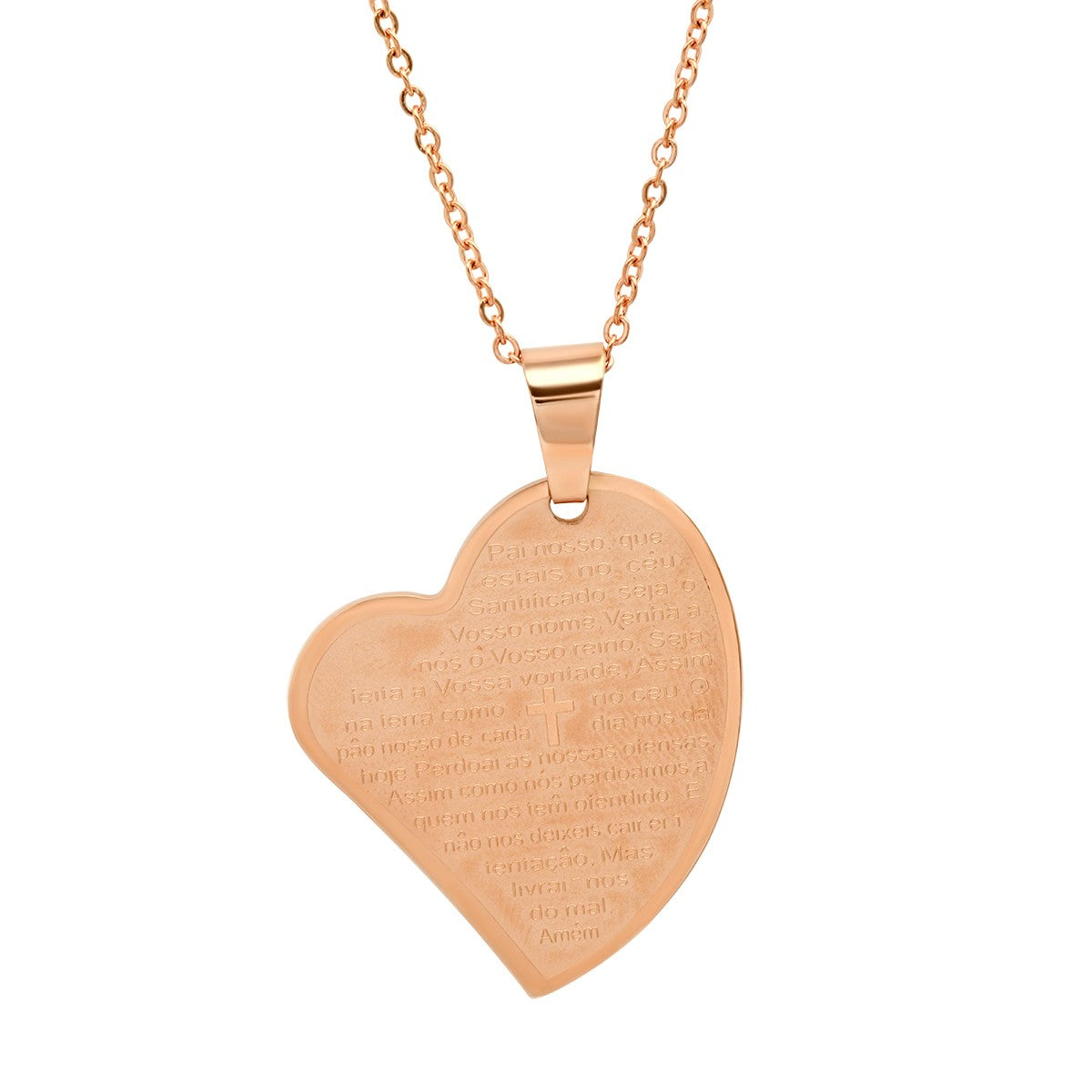 Pai Nosso Prayer Heart Pendant