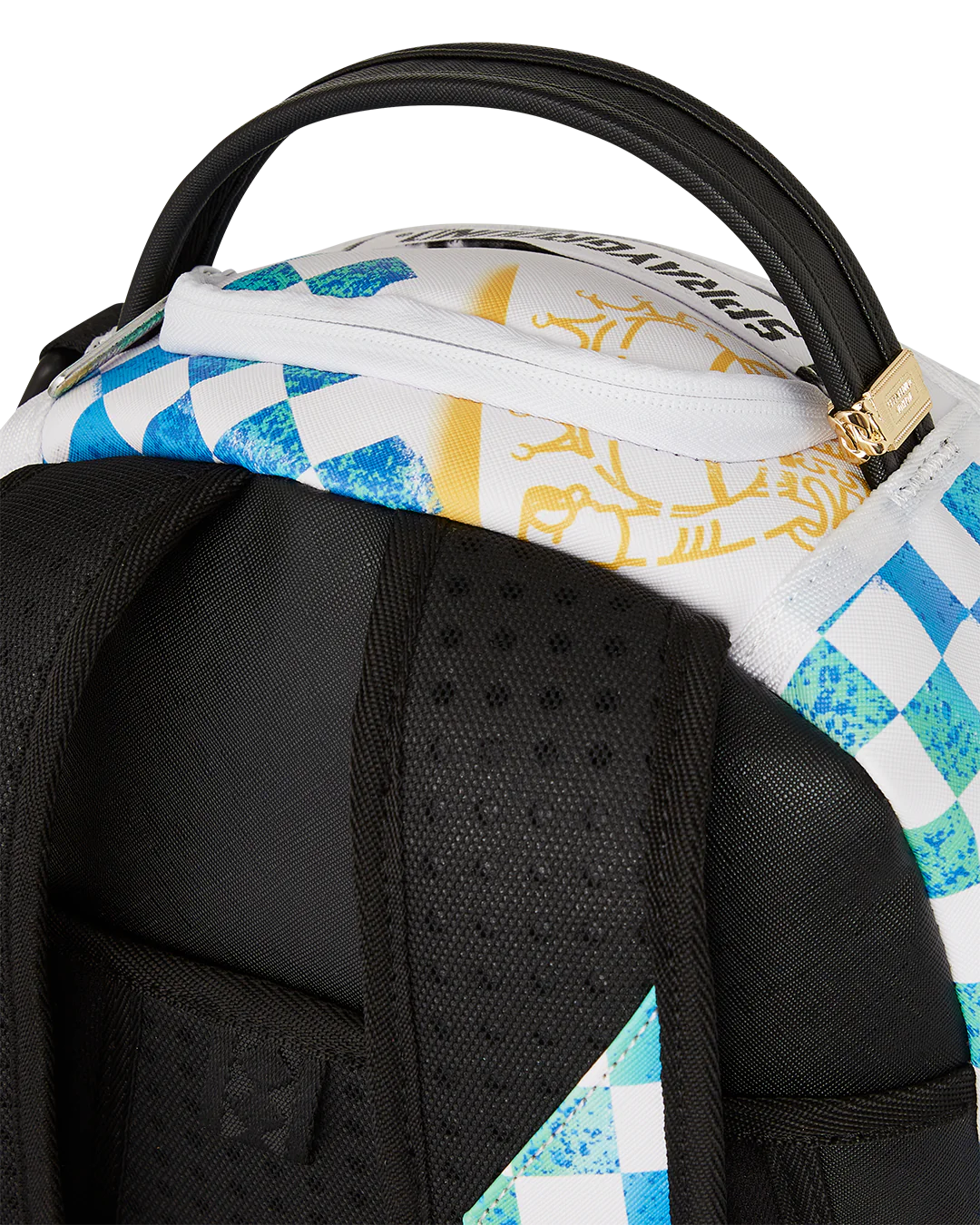 SPRAYGROUND SHARK CENTRAL STENCILS- WHITE DLXSV BACKPACK