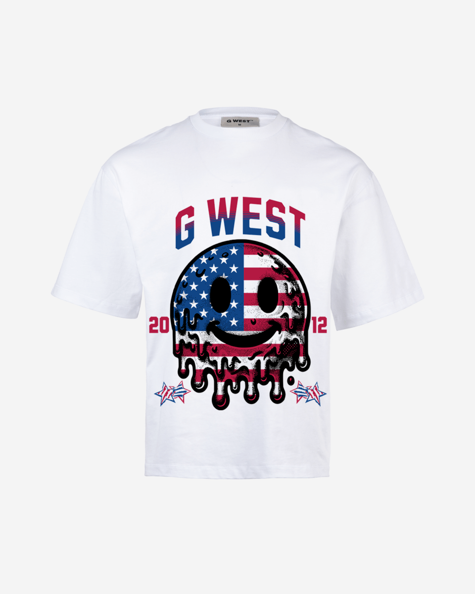 G WEST AMERICAN FLAG Oversized TEE