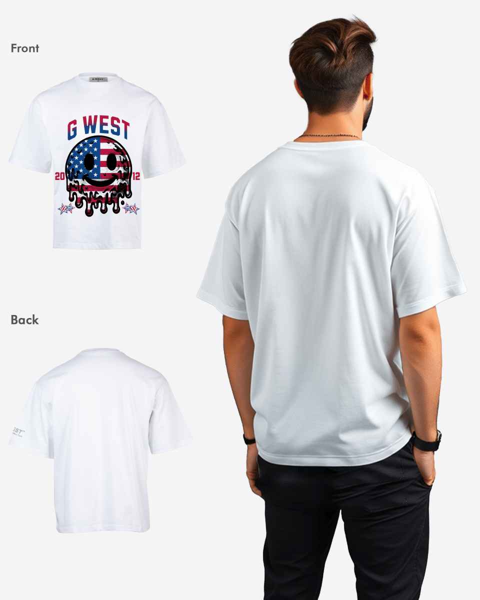 G WEST AMERICAN FLAG Oversized TEE