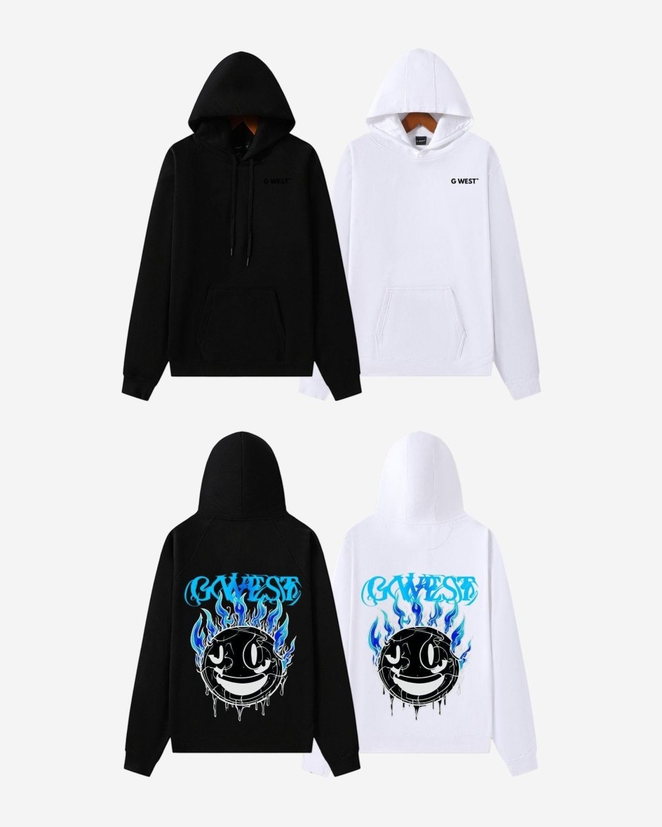 G West Aqua Smile Oversize Hoodie Mens