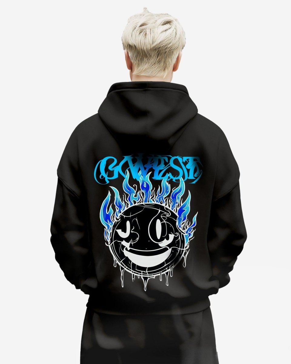 G West Aqua Smile Oversize Hoodie Mens