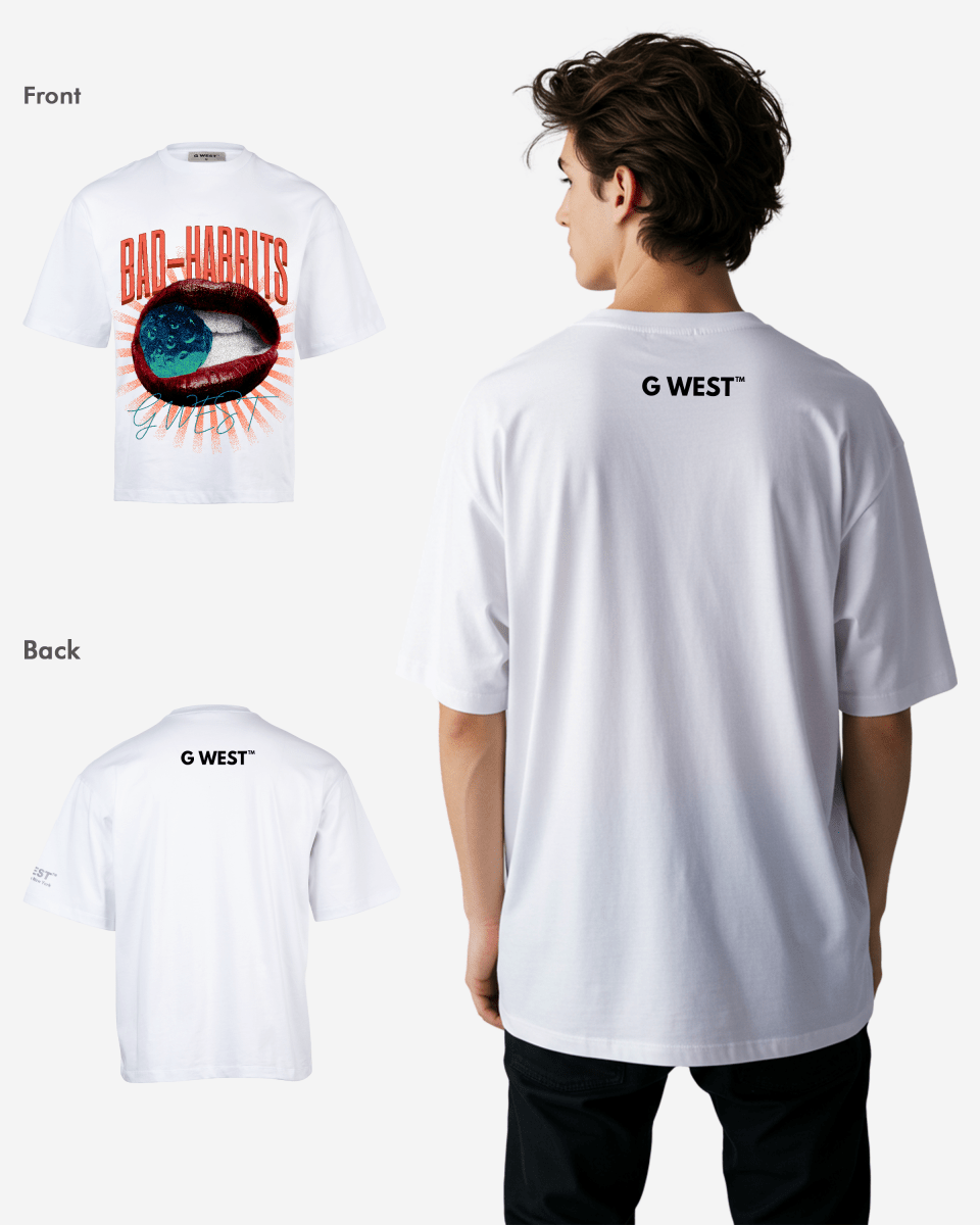 G-WEST BAD HABBITS OVERSIZED TEE